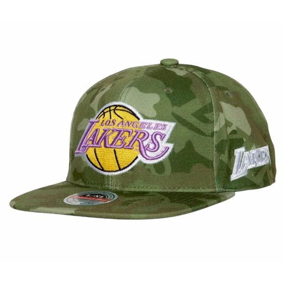 Mitchell & Ness Los Angeles Lakers Paintbrush Snapback Cap - Adjustable Wool Blend Baseball Hat - View #7